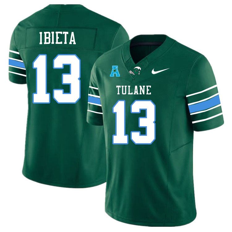 Tulane Green Wave #13 Justin Ibieta College Football Jerseys Stitched Sale-Green